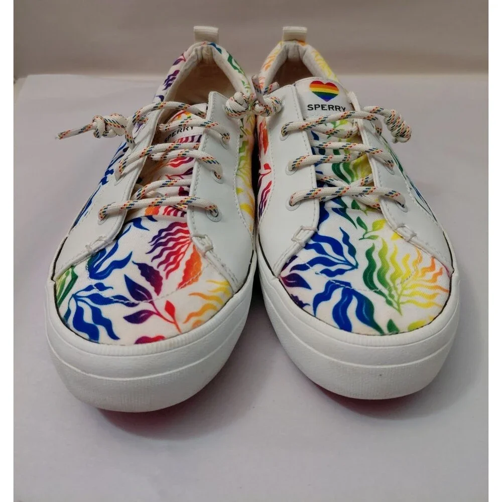 Sperry STS87526 Crest Vibe Pride Women 10M Multicolor Classic Sneaker Boat Shoes